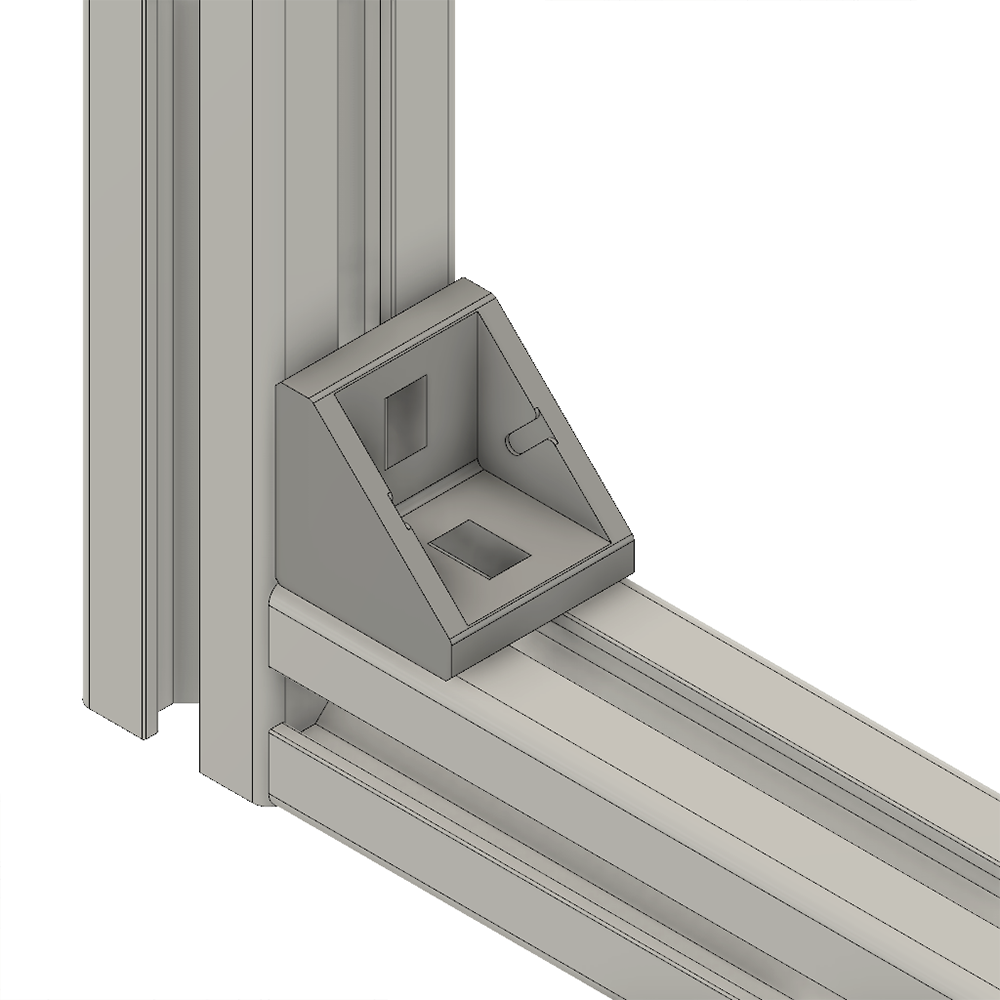 40-140-0 MODULAR SOLUTIONS ALUMINUM GUSSET<br>30MM X 30MM ANGLE WITH OUT HARDWARE